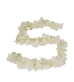 Garland flower frangipani silk 180x10x10cm - White
