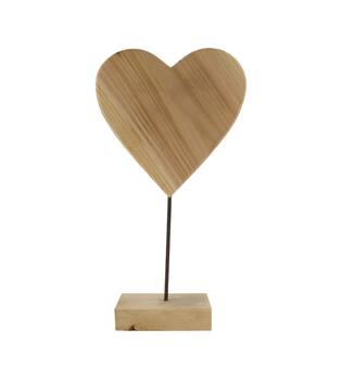 Heart fir wood on stand 30x30x54cm KD - Natural