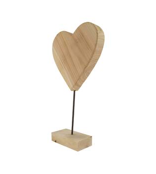 Heart fir wood on stand 30x30x54cm KD - Natural