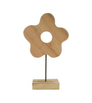 Flower fir wood on stand 30x30x44cm KD - Natural