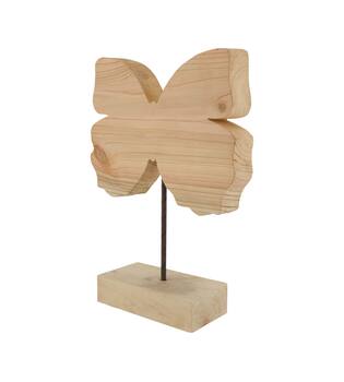 Butterfly fir wood on stand 30x23x44cm KD