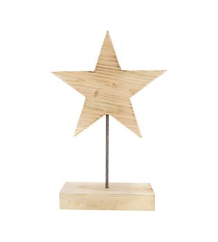 Statue star fir wood 29.5x29.5x44cm KD - Natural