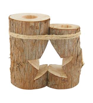 Tealight holder star camphor wood 18x18x22.5cm