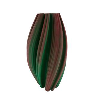 Vase 3D ceramic 23.5x23.5x40cm - Green
