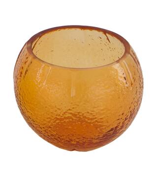 Tealight holder lemon glass 8.4x8.4x6.6cm C3 - Multi