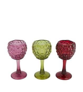 Tealight holder grape glass 9.2x9.2x17.7cm - Multi