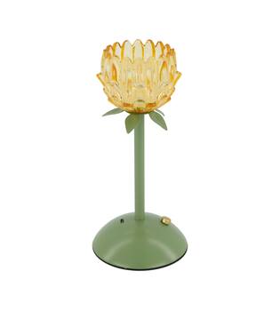 Table lamp rechargeable incl. cable glass 10.8x10.8x23cm - Orange