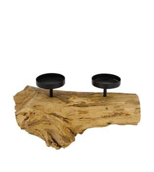 Pillar candle holder root 28x18x12cm - Natural