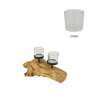 Pillar candle holder root 28x18x12cm - Natural