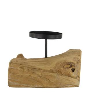 Pillar candle holder root 18x14x18cm - Natural
