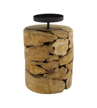 Pillar candle holder root 15x15x22cm - Natural