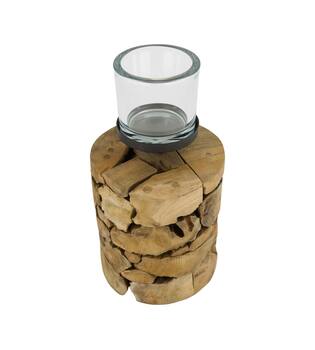 Pillar candle holder root 15x15x22cm - Natural