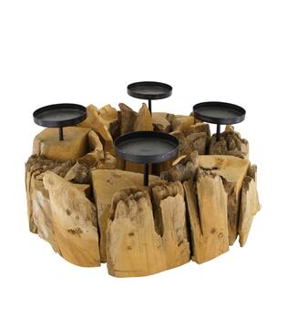 Pillar candle holder root 38x38x18cm - Natural