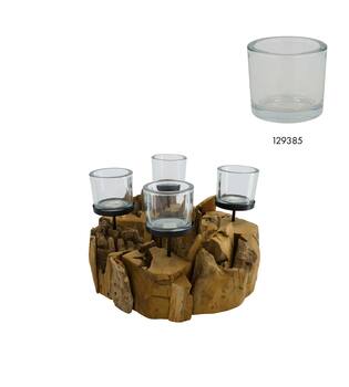 Pillar candle holder root 38x38x18cm - Natural
