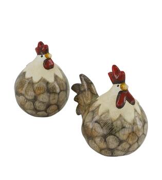Chicken terracotta 15.8x11x15.1cm A2 - Brown