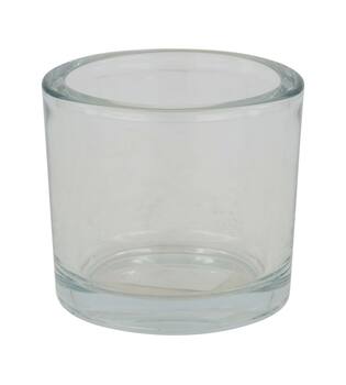Tealight holder round glass 9x9x8cm - Transparent