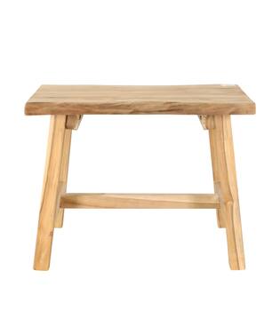 Side table organic teak wood 58x35x45cm KD - Natural