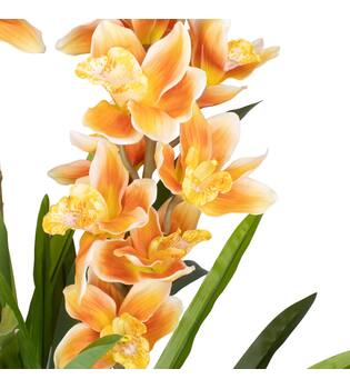 Plant cymbidium artificial 40x40x150cm - Orange