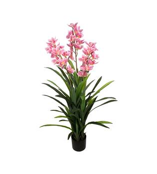 Plant cymbidium artificial 40x40x150cm - Pink