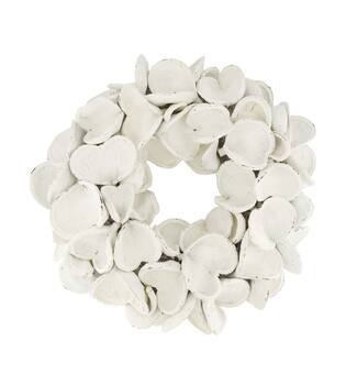 Wreath badam nature 55x55x11cm - White