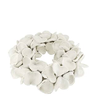 Wreath badam nature 55x55x11cm - White