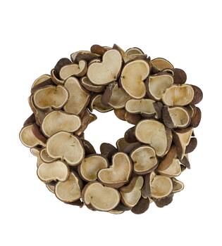 Wreath badam nature 55x55x11cm - Cream