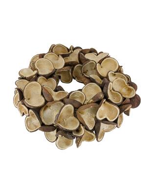 Wreath badam nature 55x55x11cm - Cream