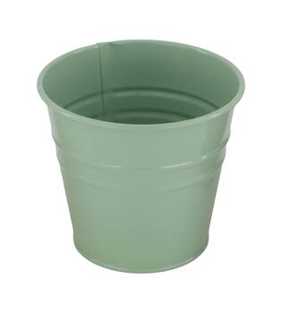 Planter round metal 17x17x16cm - Green