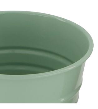 Planter round metal 17x17x16cm - Green