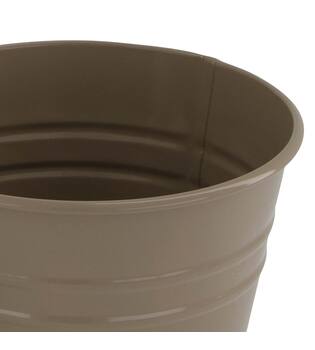 Planter round metal 13x13x12cm - Brown