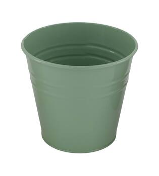 Planter round metal 13x13x12cm - Green