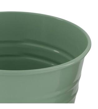 Planter round metal 13x13x12cm - Green