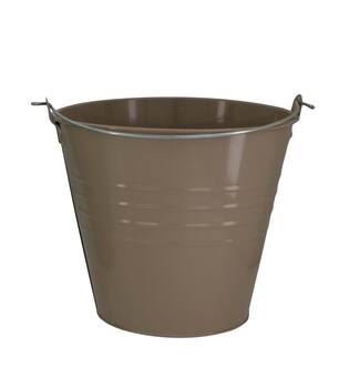 Bucket round metal with handle 24x24x22cm