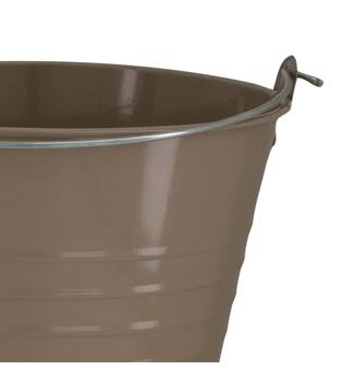 Bucket round metal with handle 24x24x22cm