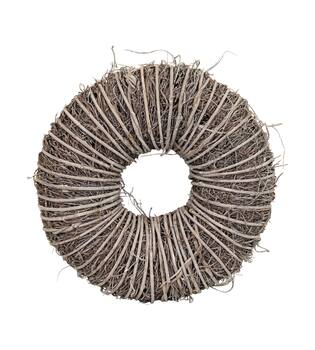 Wreath rattan 28x28x10cm - White