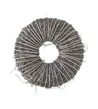 Wreath rattan 28x28x10cm - White