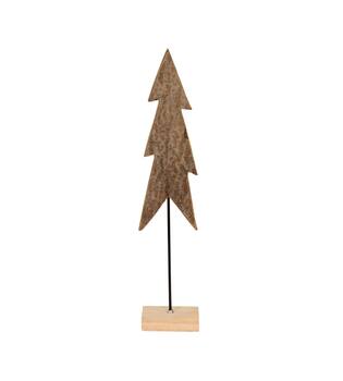 Tree bark paulownia wood on stand 12x8x58cm