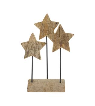 Statue star bark paulownia wood 28x10x38cm - Natural