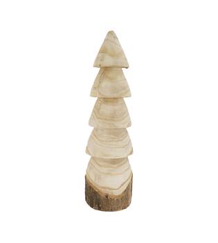 Statue tree paulownia wood 20x20x58cm - Natural