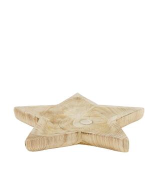 Tray star paulownia wood 28x28x3cm - Natural