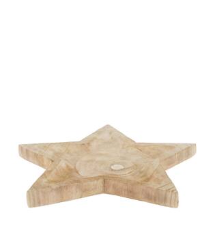 Tray star paulownia wood 38x38x3cm - Natural