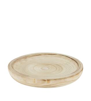 Tray round paulownia wood 28x28x4cm - Natural