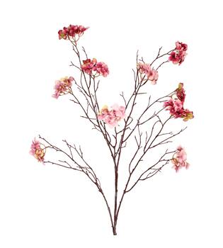 Branch hydrangea artificial 102x40x10cm - Pink