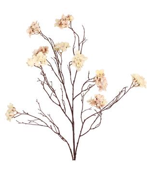 Branch hydrangea artificial 102x40x10cm - Cream