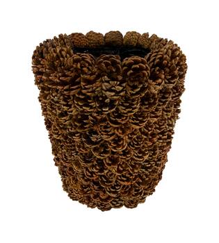 Planter round pinecone with plastic 30x30x30cm