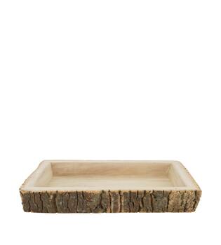 Tray rectangular paulownia wood 35x25x5cm - Natural