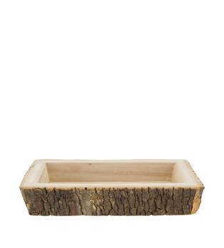 Tray rectangular paulownia wood 28x18x5cm