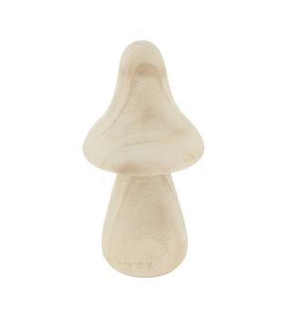 Mushroom paulownia wood 10x10x19cm - Natural
