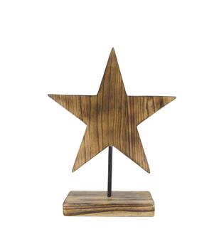 Statue star paulownia wood 38x12x48cm - Natural