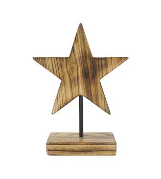 Statue star paulownia wood 28x10x38cm - Natural